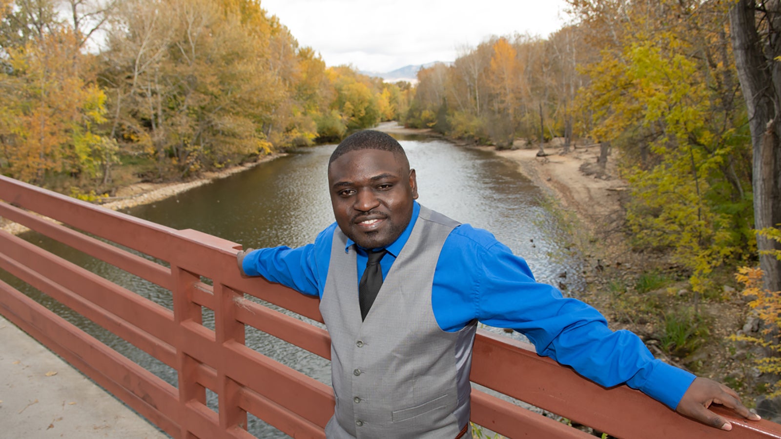 Shukuru standing on bridge