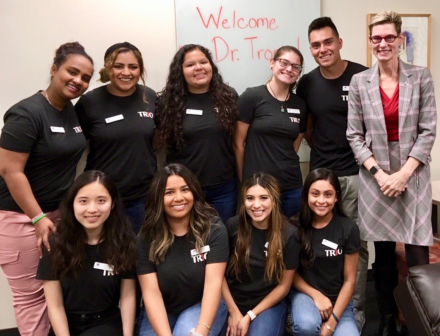 Dr. Marlene Tromp with a group of TRIO students