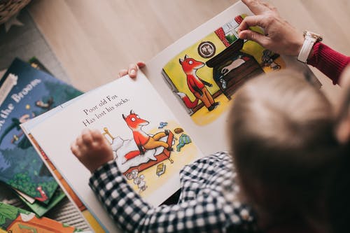 a child, reading