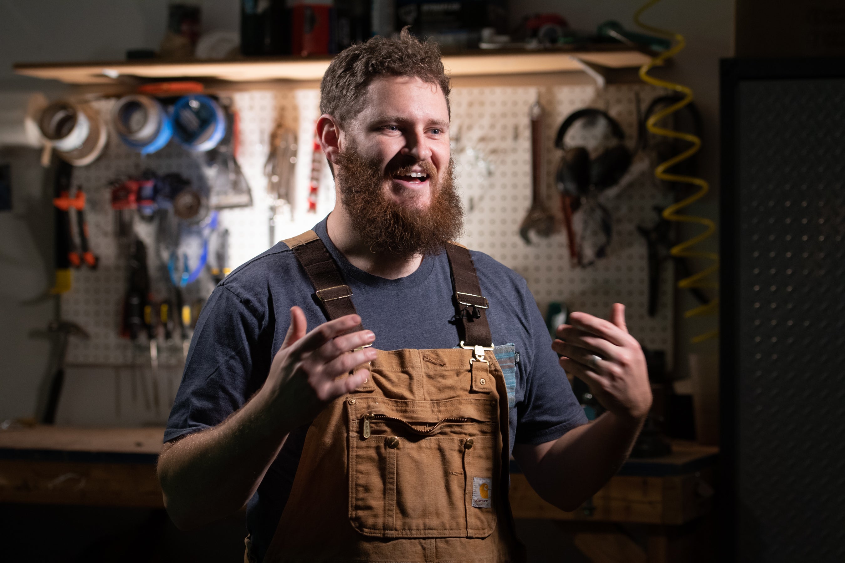 Alex Jangard in his shop