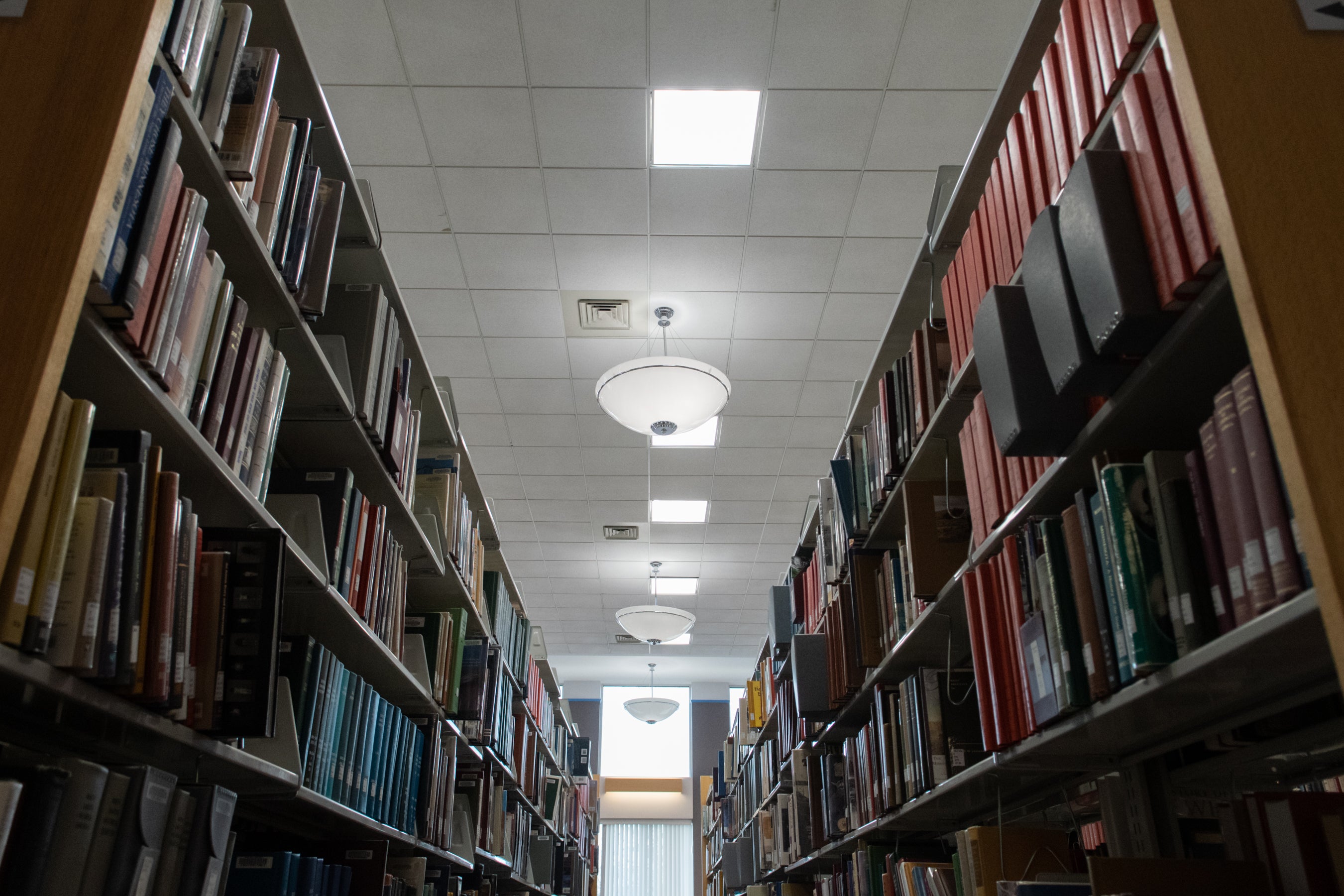 New LED lighting in the McCain Room of the Albertsons Library,