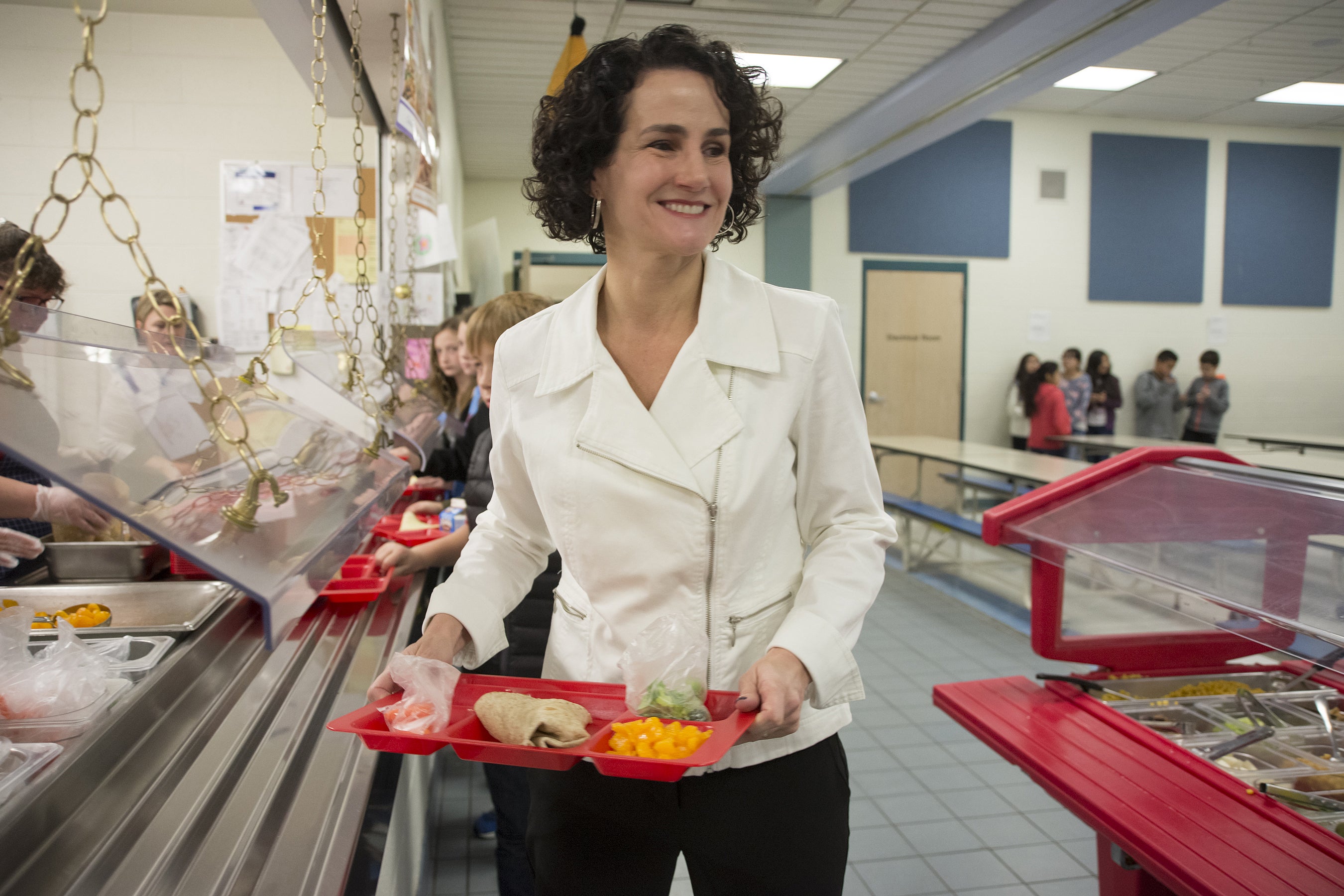 Turner in a school cafeteria