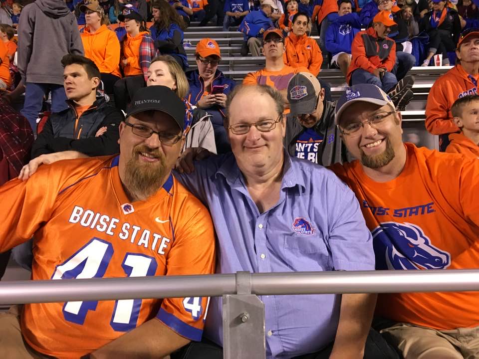 Brent with wife and friends at a Boise State football game