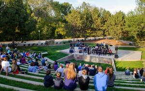 Students in amphitheater