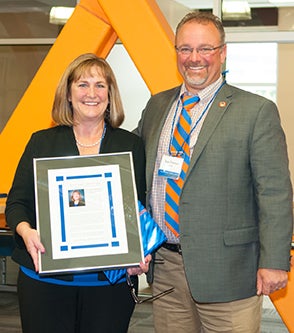 image Brenda Sanford, COBE Boise State Outstanding Alumna and Dean Ken Petersen