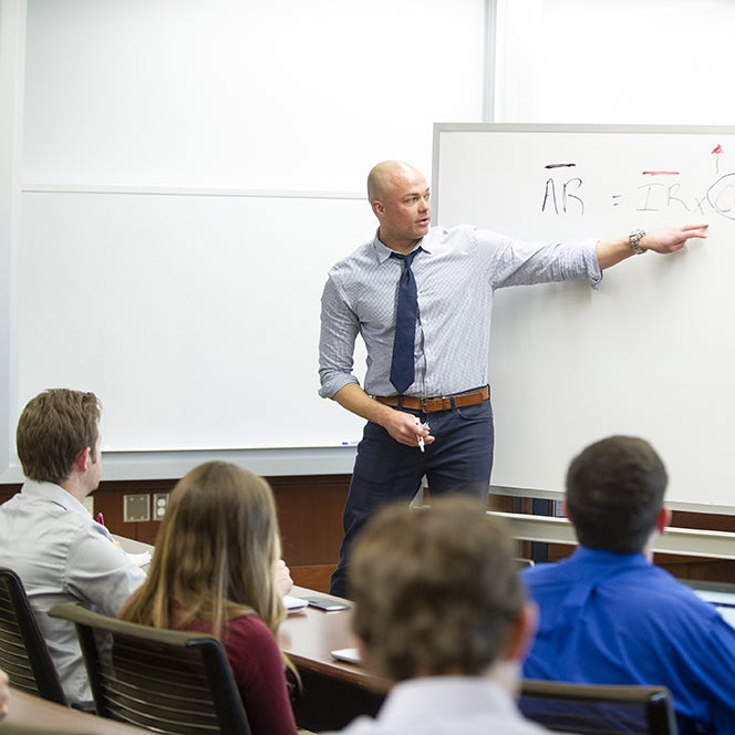 teacher in front of class