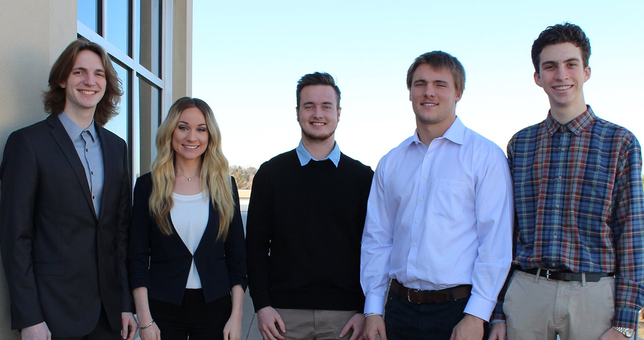 Students representing Eco Buoy (from left to right): Robby Davis, Katelyn Bigley, Harvey Shackleton, Benton Wickersham and Jack Conrad.