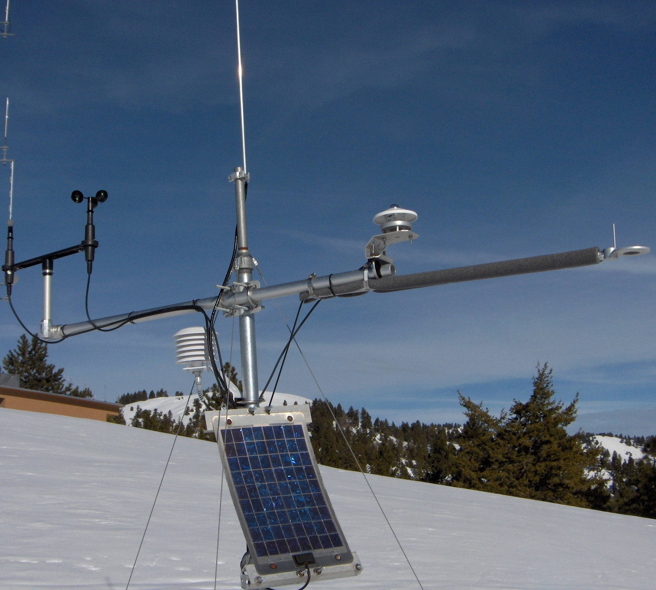 solar equipment in the snow