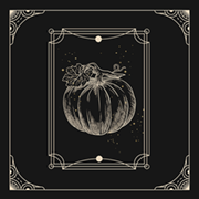 Illustration of a pumpkin as advertising for performances of The Legend of Sleepy Hollow by the Boise State theatre program opening on Friday, October 14, 2022