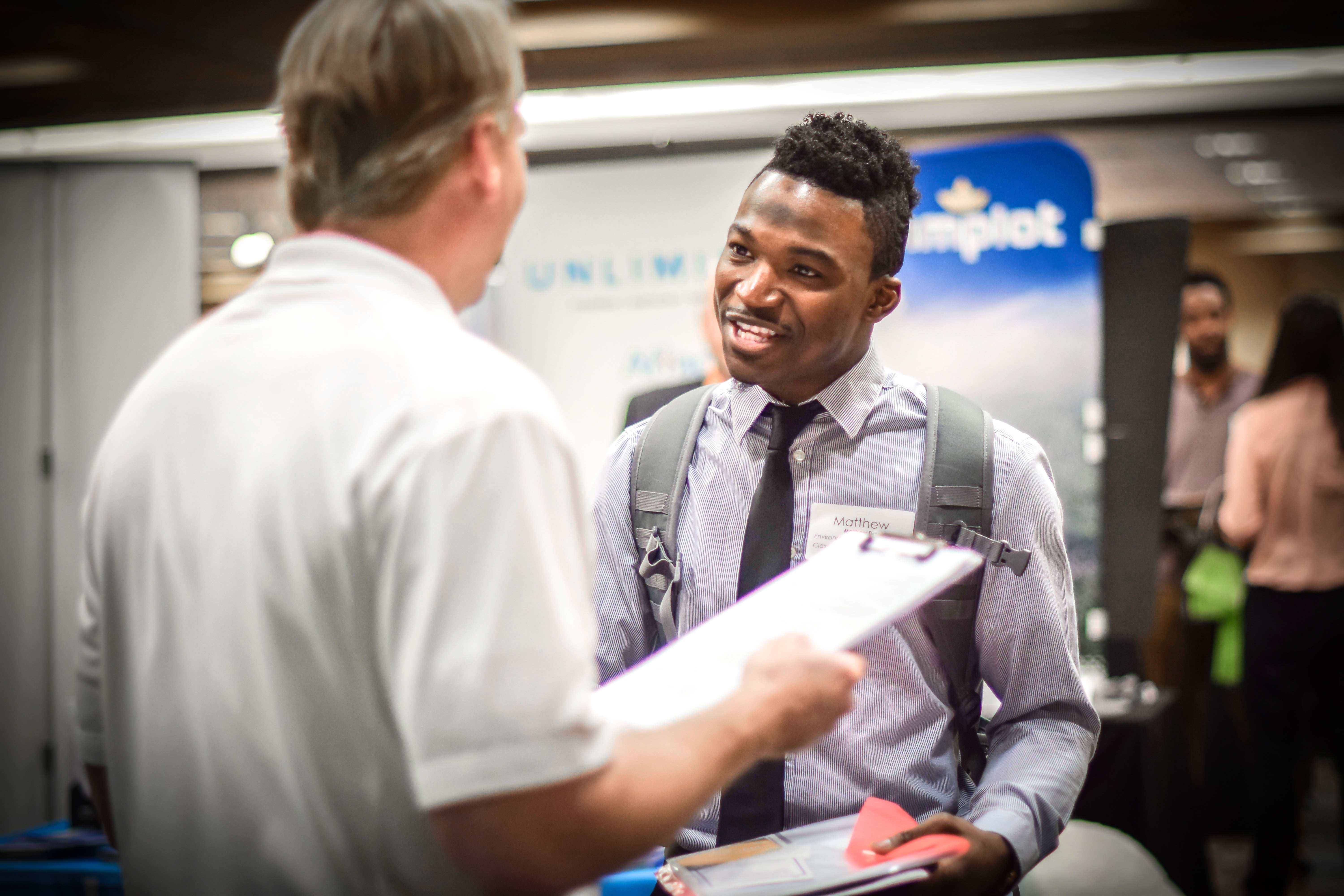 Student talking to employer at Career Fair