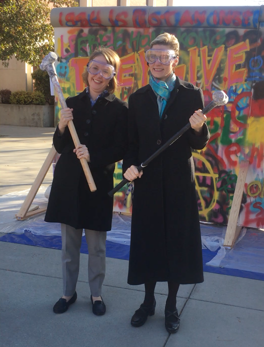 Dean Durham and Pres Tromp at Berlin Wall on Quad. 2019-11-08