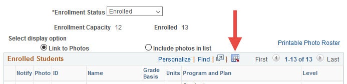 where to click to download excel version