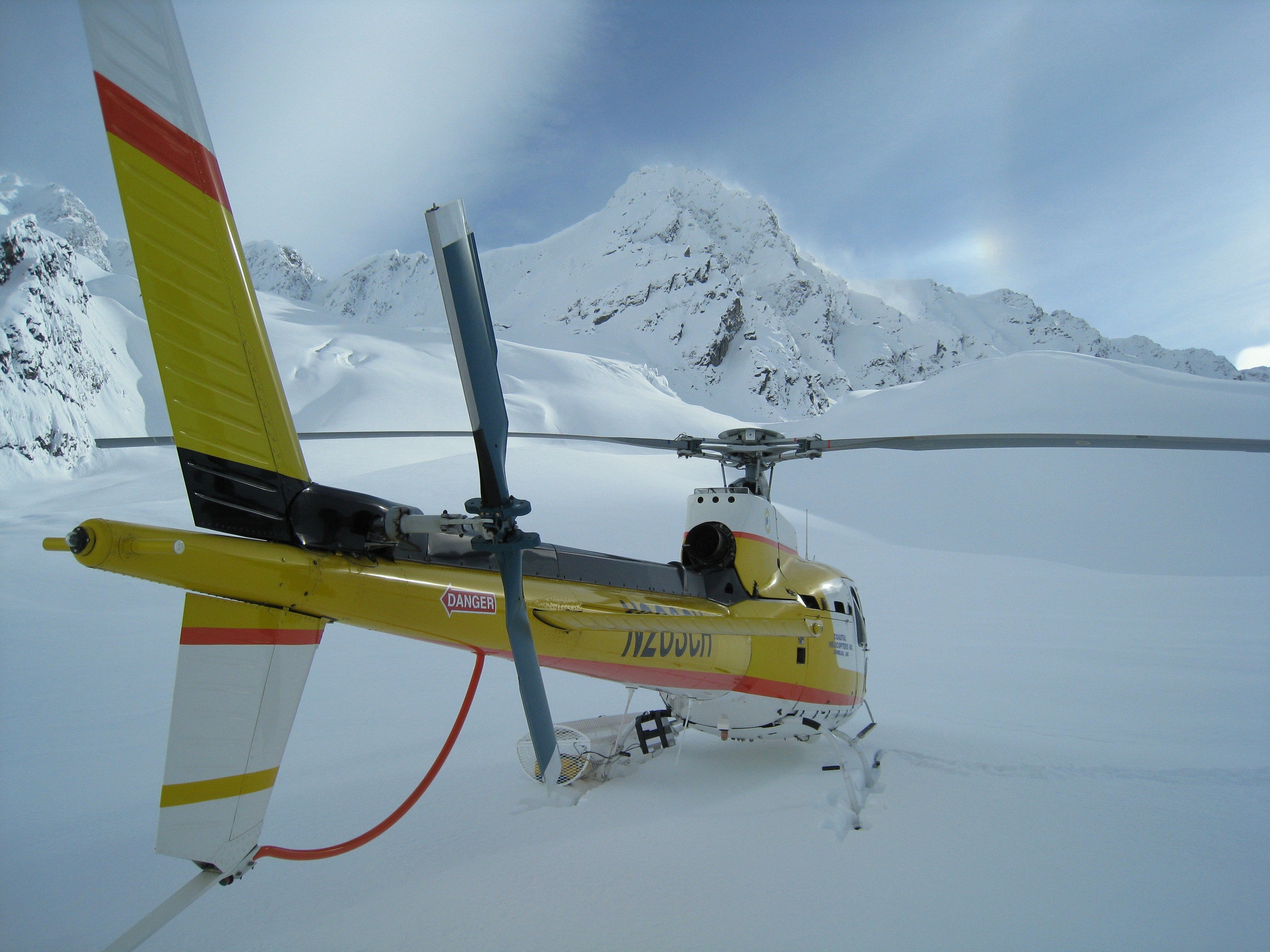 helicopter in snow