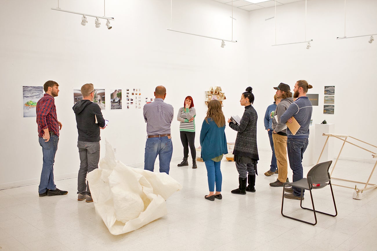 MFA Visual Arts Students engaging with Visiting Artist