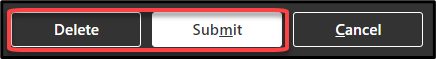 The delete button is the first button in the Existing Existing absences header, the submit button is the second 