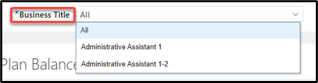 Use the buisness title drop down to select applicable assignments