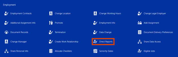 Direct Reports is the fifteenth link on the page