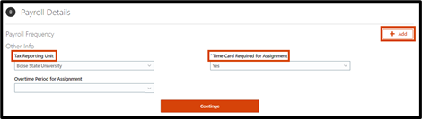 Use the time card drop down to select whether a time card is required