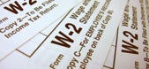 Close up of w-2 form