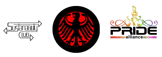 Example Club Logos (Sustainability Club, German Club, Pride Alliance)
