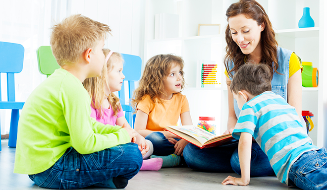 Children reading together