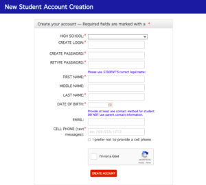 New DualEnroll Account screenshot