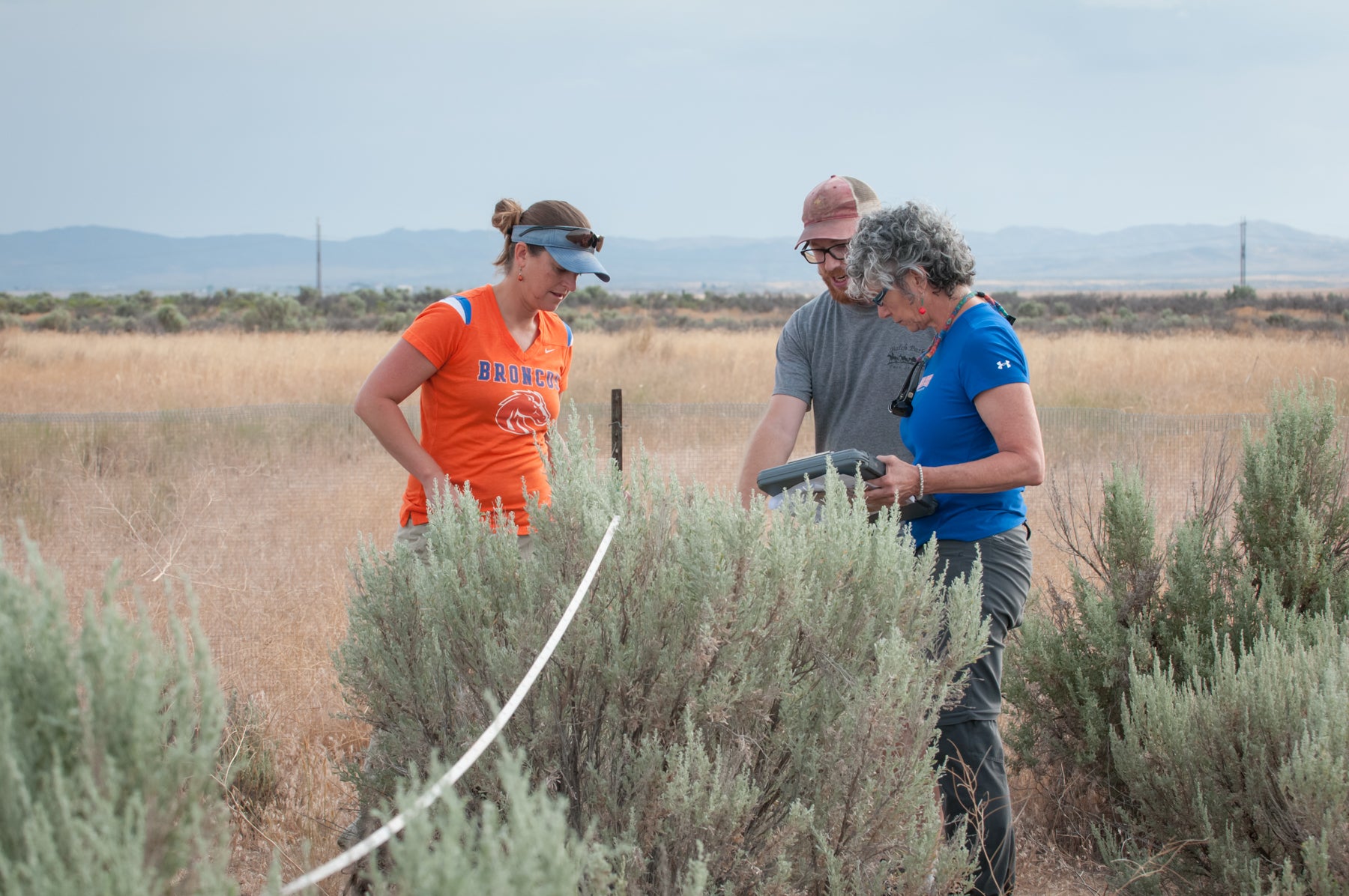 Faculty and students in the field