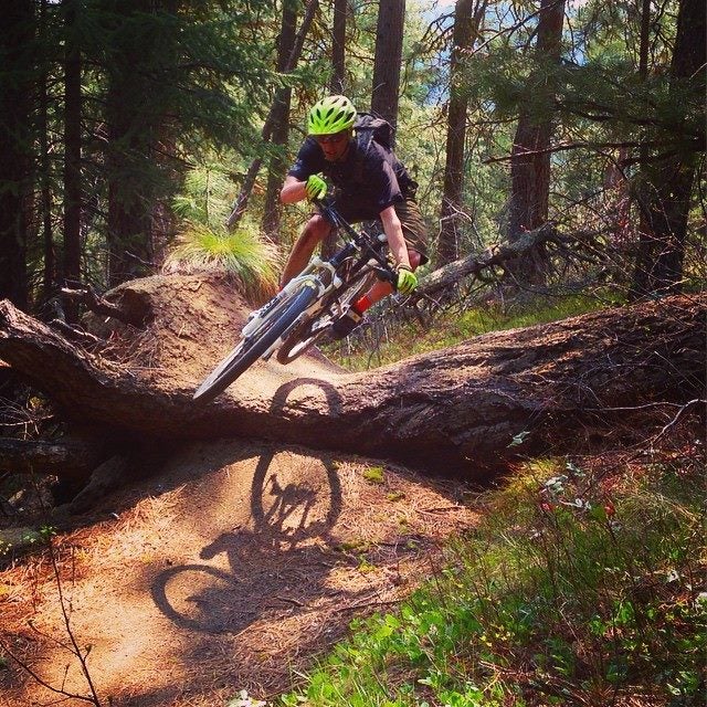 Image of a man mountain biking.