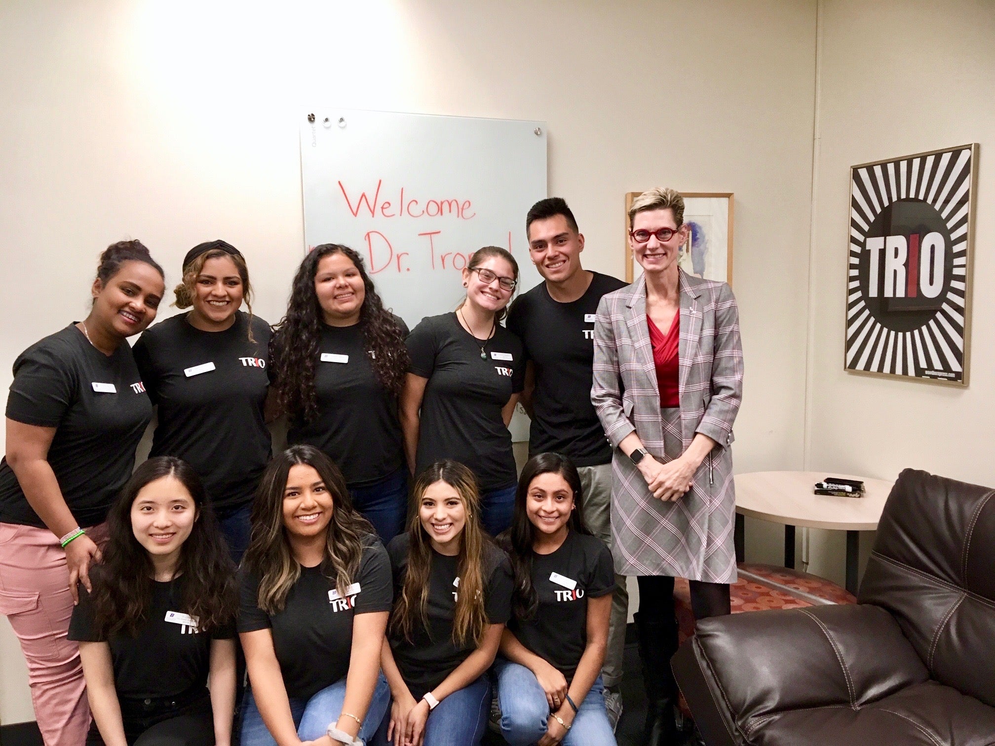 TRS Peer Mentors with Boise State President Dr. Marlene Tromp