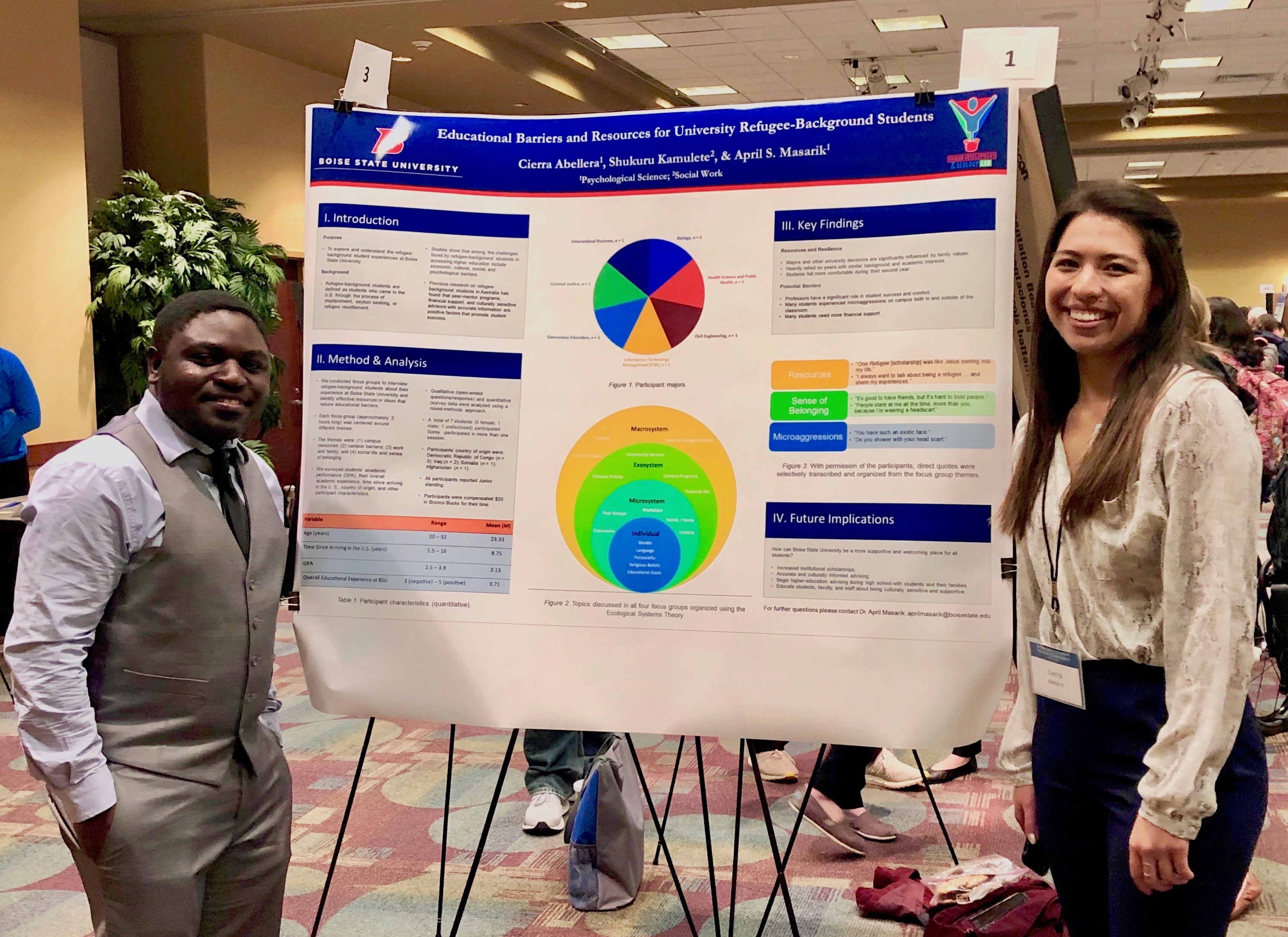 McNair students presenting at a research conference