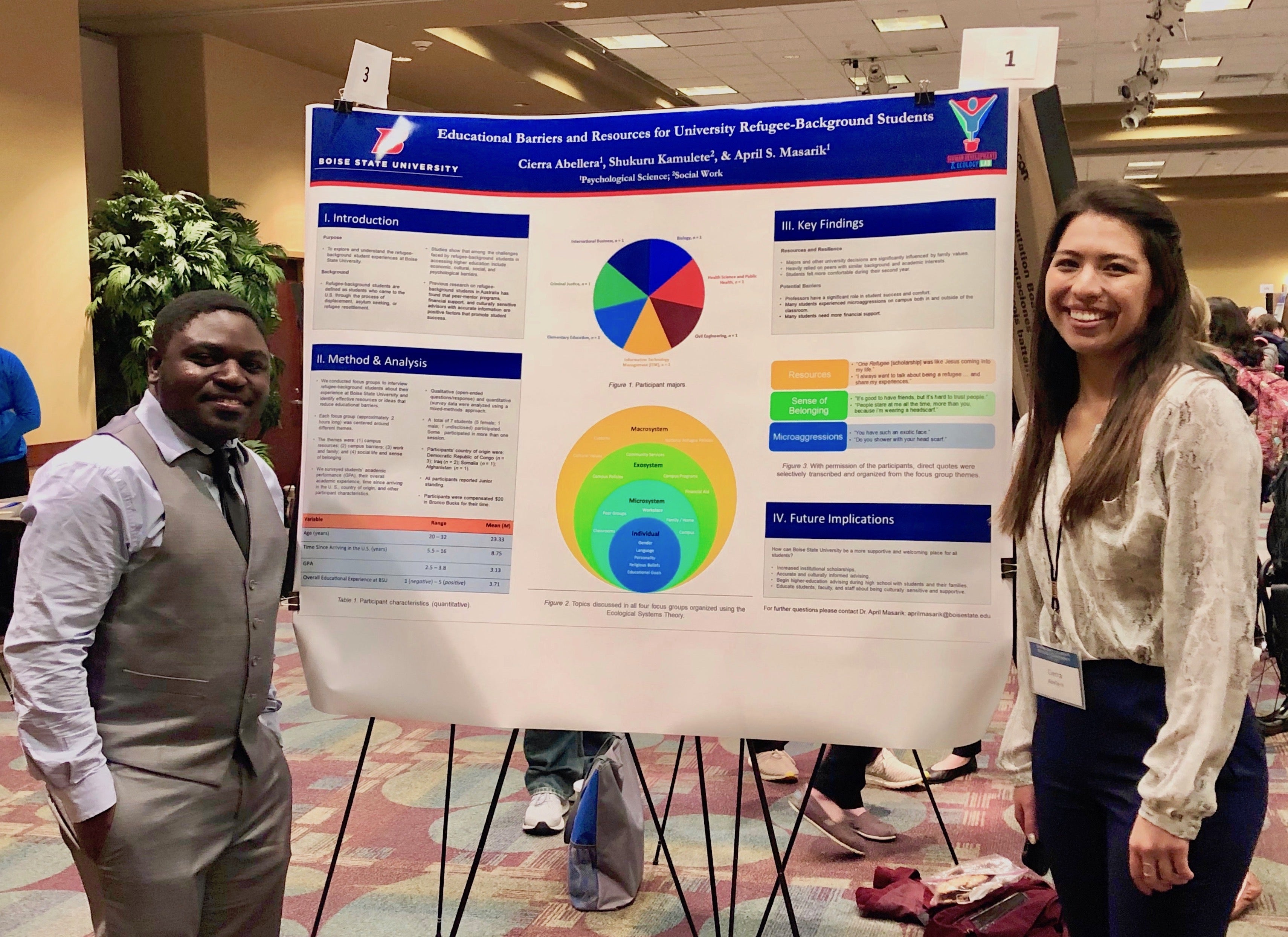 McNair students presenting at a research conference