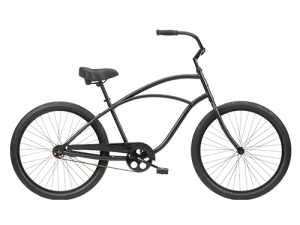 black cruiser bicycle