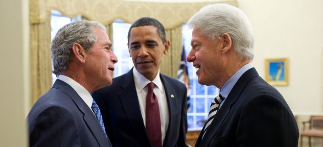 Presidents Bush, Obama and Clinton