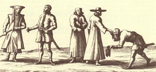 image of medieval men agreement