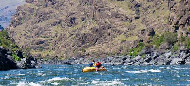 rafting in a canyon