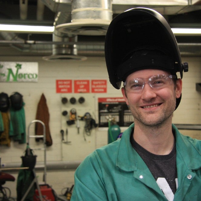 Griff Allen in the entrance to the Welding Shop