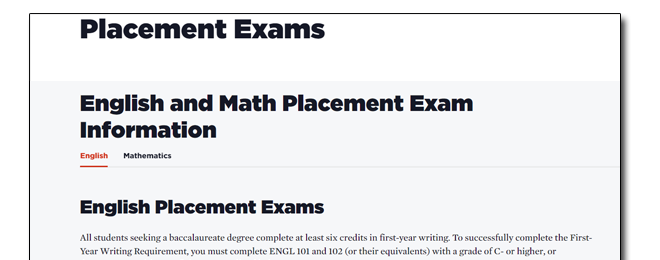 Placement scores