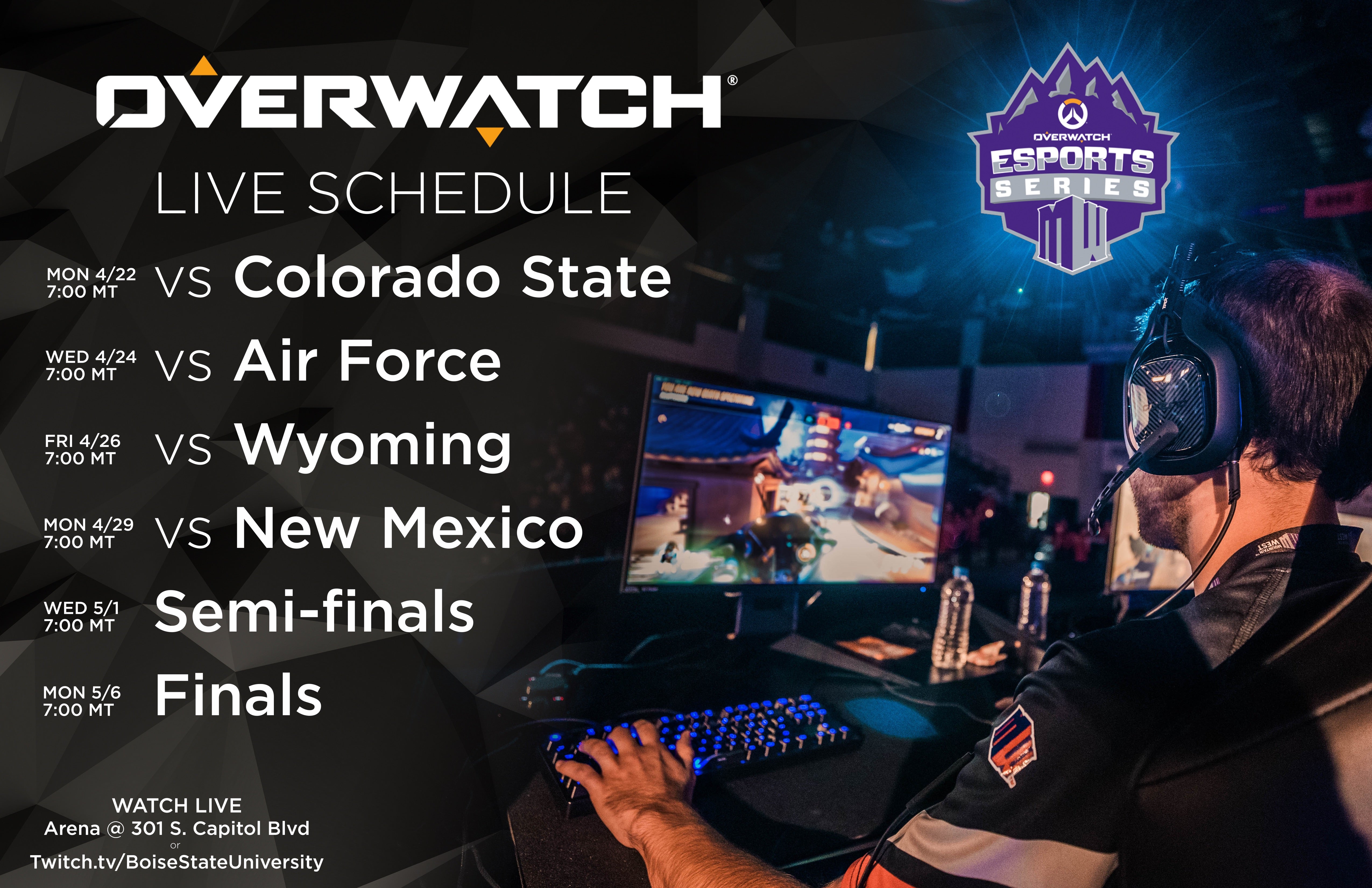 Boise State Overwatch live schedule