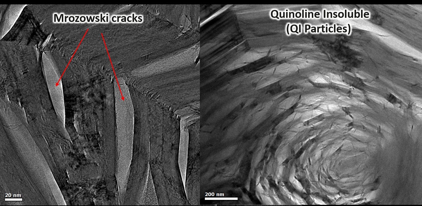 TEM images of nuclear graphite
