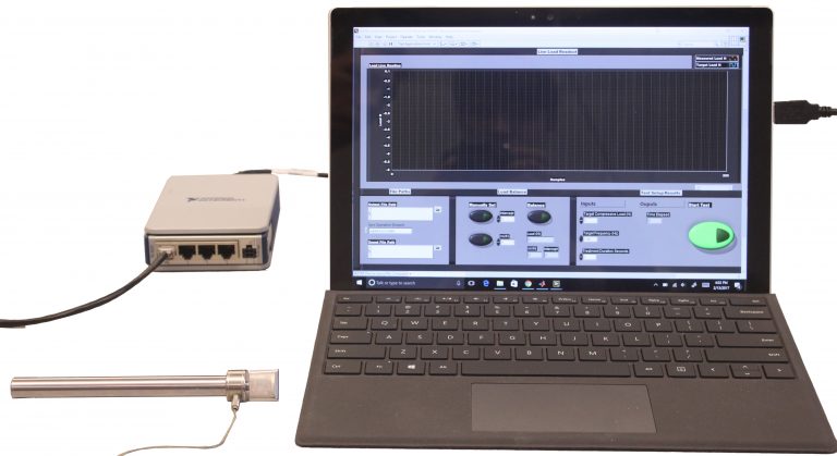 graphic interface displayed on laptop screen that gives the user live feedback during IASTM treatments