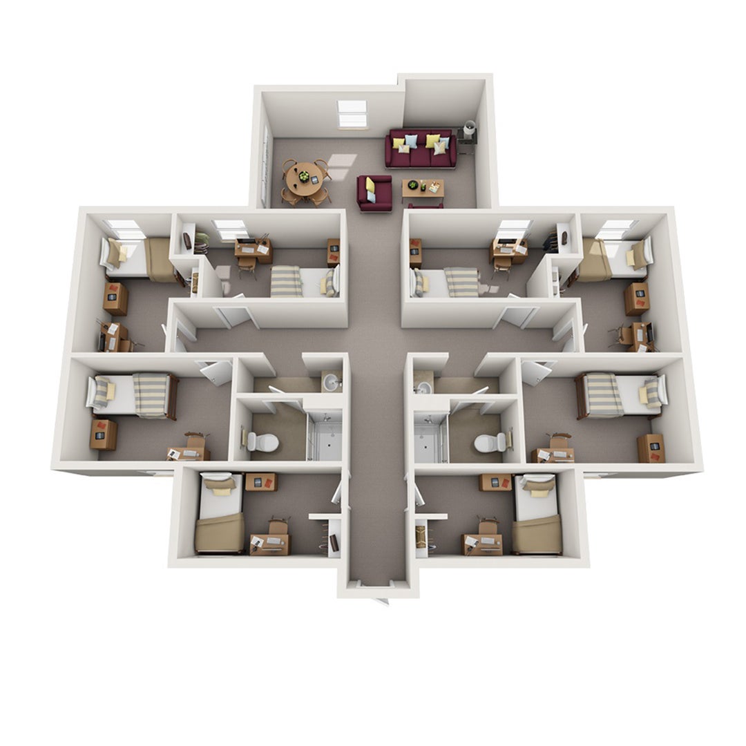 8 bed suite floorplan