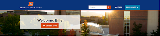 Example student portal showing clearance to be on campus