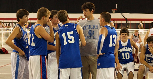 Graduate student Frank Dea coaching in South Dakota.