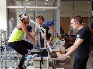 VO2 Max test is performed with a stationary bike